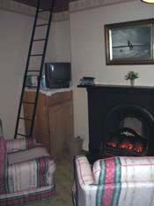 Seating area with a ladder to take you onto the roof of The Lighthouse